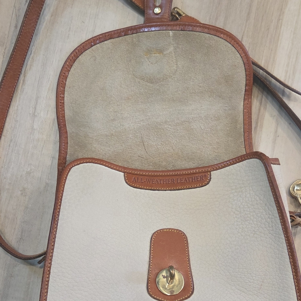Dooney & Bourke Pebble Leather Crossbody - Cream with Brown Trim - Picture 6 of 13